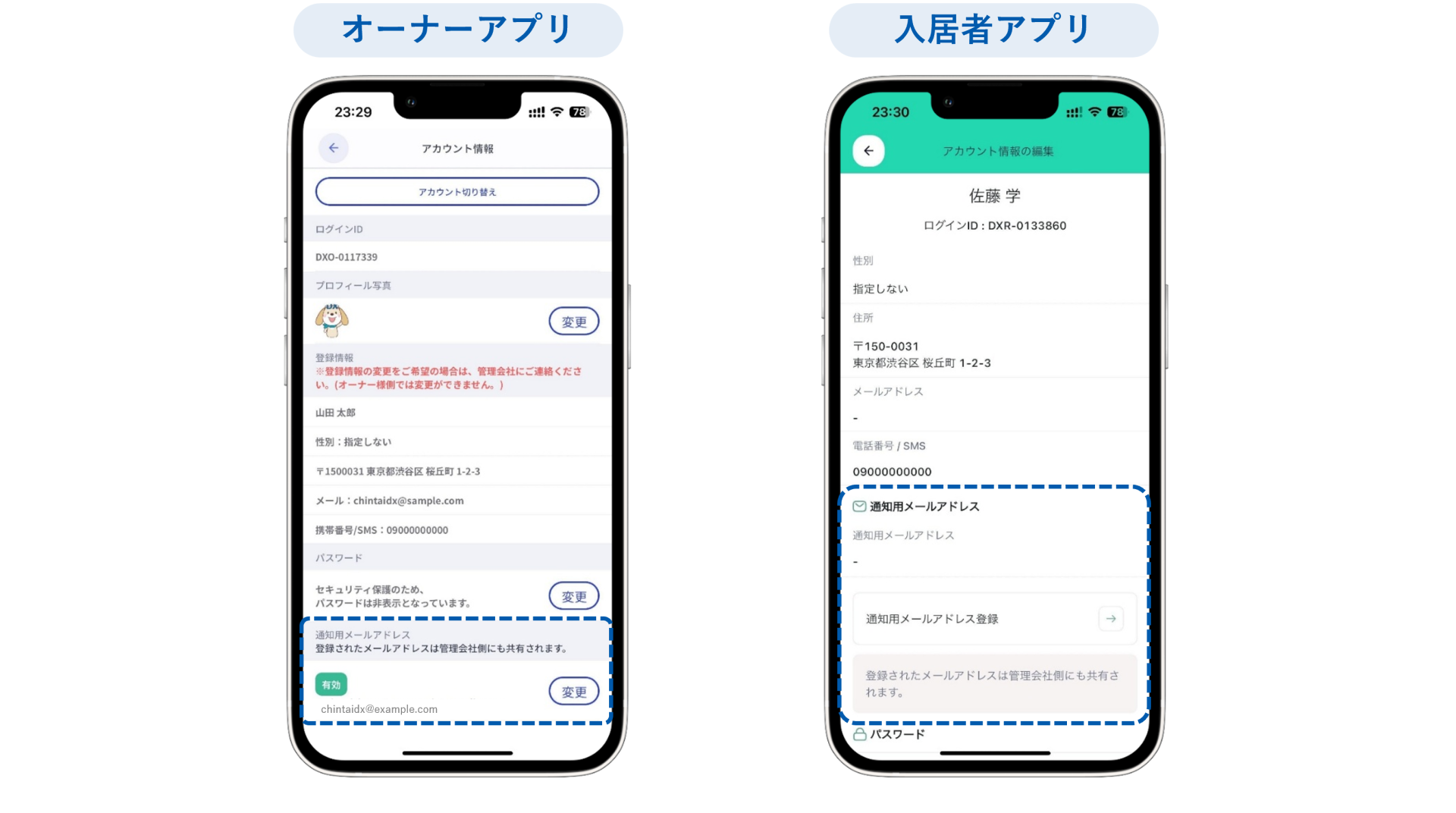 オーナー / 入居者が自分でメールアドレスを登録できるようになりました｜アップデート情報｜GMO賃貸DX