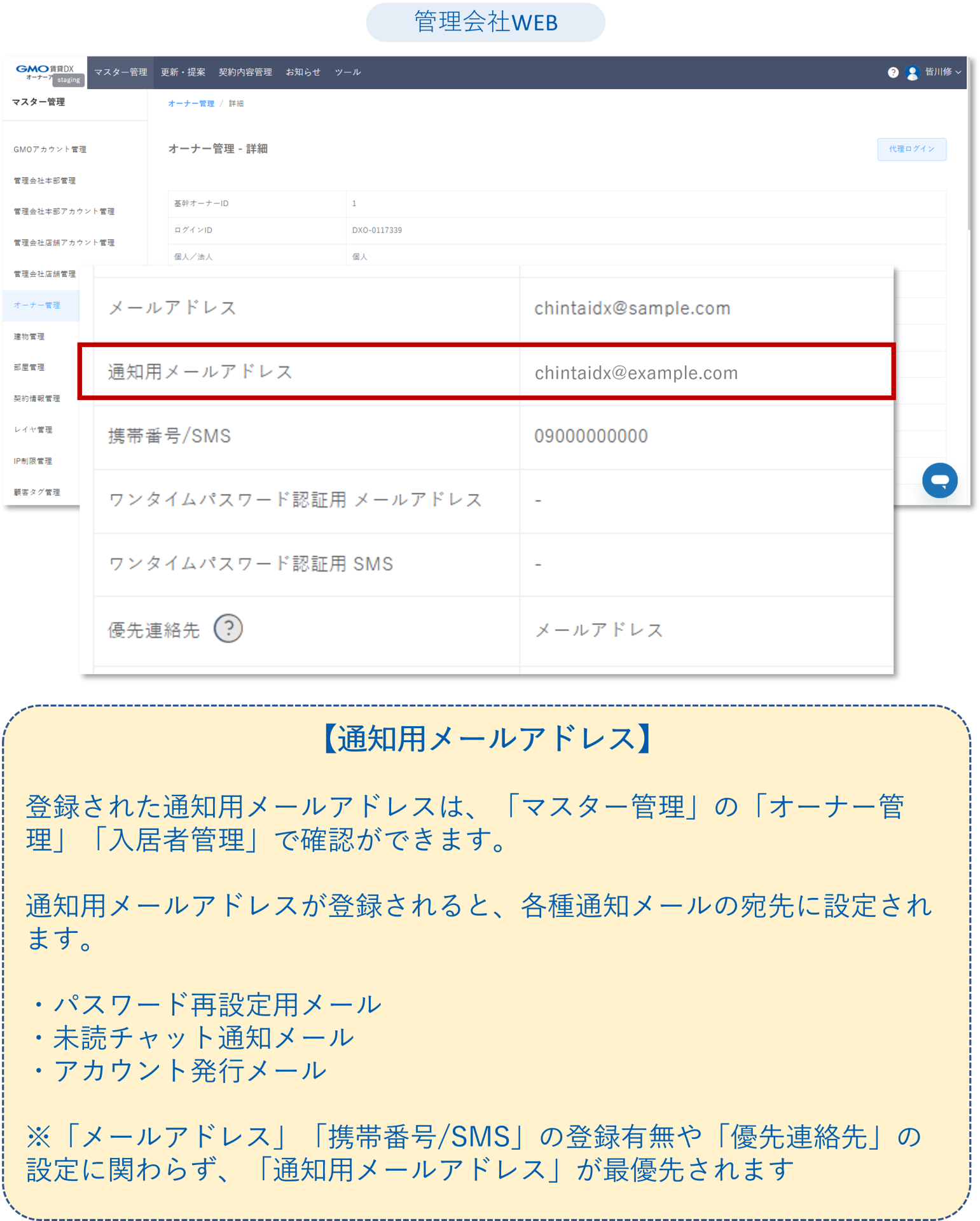 オーナー / 入居者が自分でメールアドレスを登録できるようになりました｜アップデート情報｜GMO賃貸DX